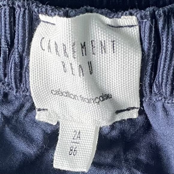 Carrement Beau Corduroy Blue Ruffle Bubble Shorts with Suspenders Size 2  86 - Picture 7 of 10